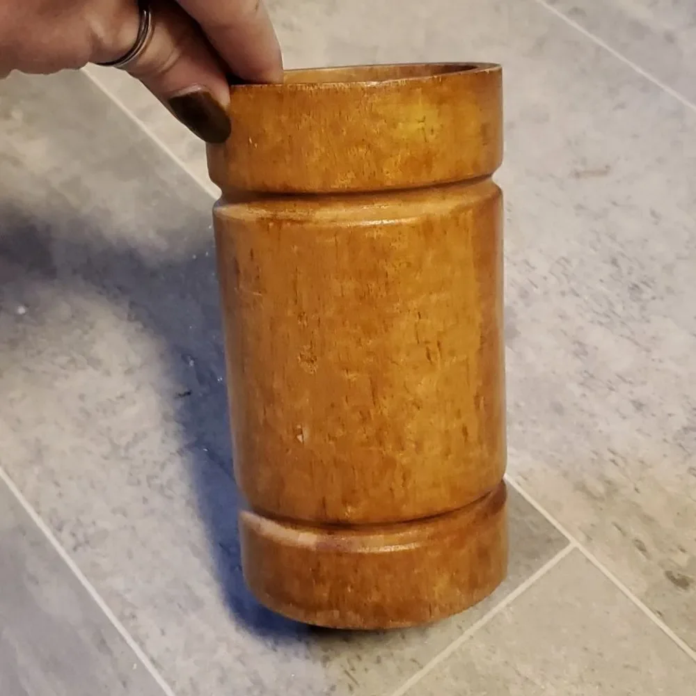 Vintage Boho Maple Wooden Decor Vase - Picture 4 of 7